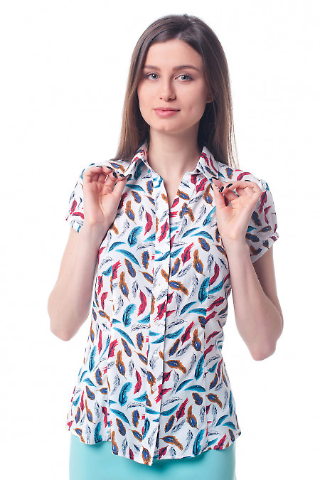 Блузка летняя в перышки Деловая женская одежда фото