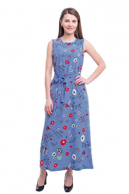 Летнее полосатое платье в пол Деловая женская одежда фото