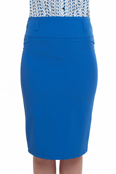 Юбка-карандаш ярко-синяя Деловая женская одежда фото