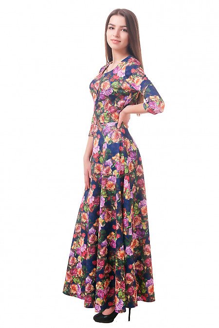 Фото Платье длинное в цветы Деловая женская одежда