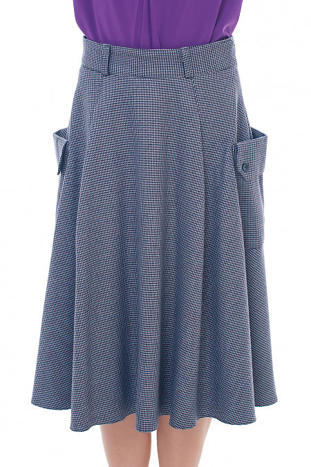 Серая юбка с накладными карманами Деловая женская одежда фото
